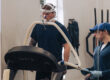A marathon runner taking a VO2 Max test.